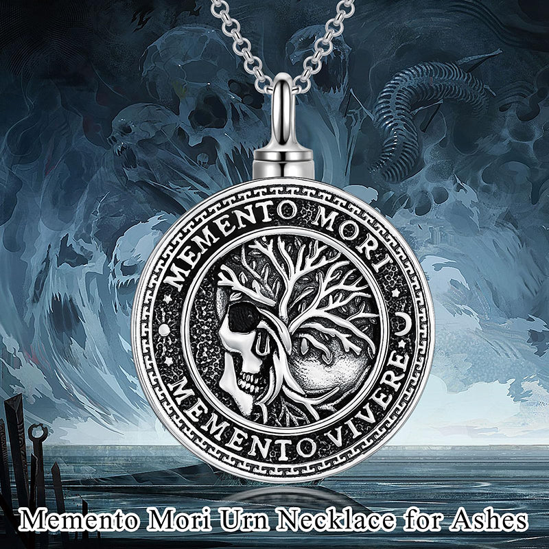 Sterling Silver Memento Mori& Gothic Skull Urn Necklace For Ashes ...