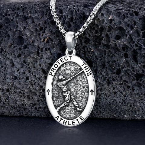 Sterling Silver Amulet Medal  St Sebastian Saint Christopher Viking Deer Pendant Necklace