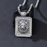 Sterling Silver Eagles Wolf Lion Pendant Necklace For Men with Stainless Steel Chain