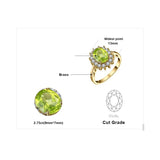 14K Yellow Gold Plated Birthstone Halo Engagement Rings for Women