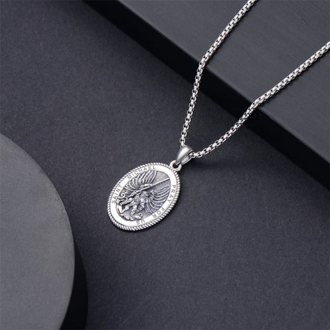 Sterling Silver Saint Joseph St Michael Saint Peter Saint Christopher Religious Pendant Necklace