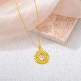 You are My Sunshine Sunflower Necklace for Women 925 Sterling Silver Mustard Seed Pendant Necklace Faith Jewelry for Women Christmas