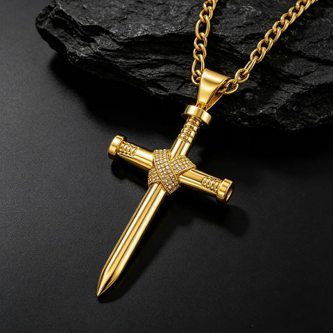 14K Gold  Plated Cross Necklace Simple Religious Jewelry Gift