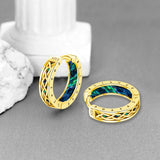 14K Gold Plated  Viking Hoop Earrings