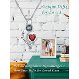 Sterling Silver 12 Months Birthstone Personalized Photo Projection  Pendant Necklace