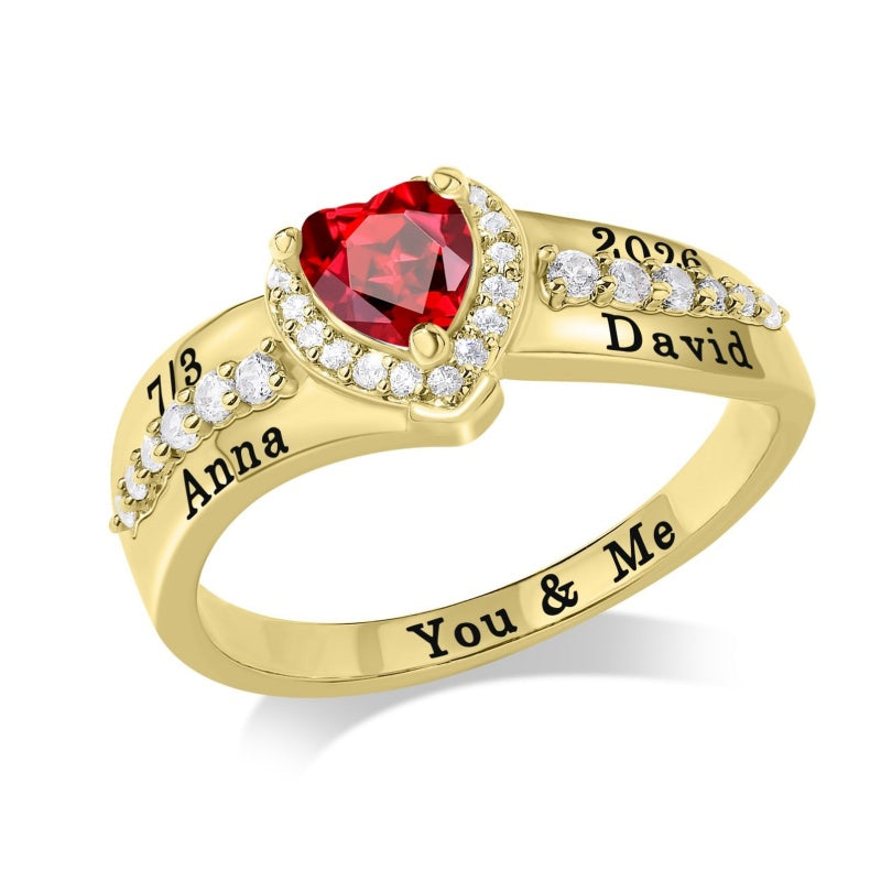 Copper Sterling Silver Personalized Birthstone High School College Class Ring Graduation Memorial Rings Gifts for Her
