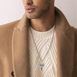 Sterling Silver Marines Cross Pendant Necklace for Men