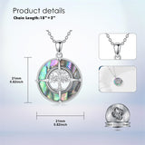 Sterling Silver Abalone Shell  Mountain Tree of Life  Compass Pendant Necklace for Women