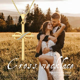 14K Gold Plated  Cross Necklace for Women Christian Jewelry  Birthday Christmas Gift