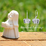 Sterling Silver Microphone  Saxophone Accordion  Clarinet Guitar Harp Leverback Earrings Gifts for Music Lovers