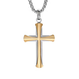 14K Gold Plated Cross Necklace for Men with Adjustable Chain Jewelry Gift for Him