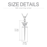 Sterling Silver Crown Sword Pendant Necklace