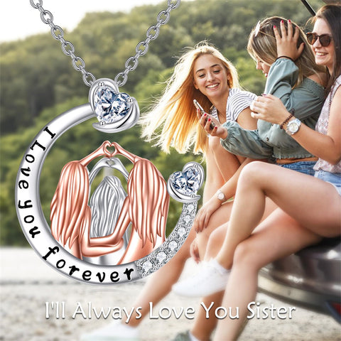 Sister Necklaces for 3 Sterling Silver Sister Pendant Jewelry Gift for Women Girls