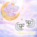 Stud Earrings for Women 925 Sterling Silver Elephant Earrings Hypoallergenic Jewelry for Girls Teen Friend Birthday Gifts