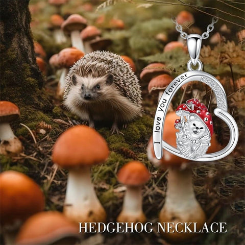 Sterling Silver Hedgehog Pendant Necklace Engraved with  I Love You Forever