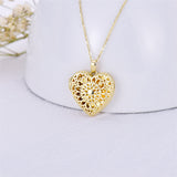 10K 14K 18K Gold Personalized Photo Tree of Life Bee Sunflower Rose  Pendant Necklace