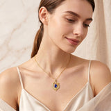 14K Gold Plated  Birthstone Rose Flower Necklace  Birthday Christmas Jewelry Gift