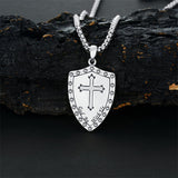 Armor of God Necklace for Men 925 Sterling Silver Shield of Faith Pendant for Boys Jewelry Gift