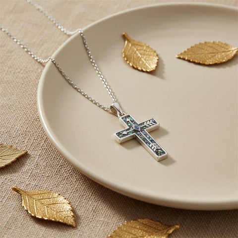 Sterling Silver Cross Pendant Necklace for Women Southwestern Cross Jewelry Gifts