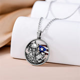 Puerto Rico Necklace 925 Sterling Silver Puerto Rico Flag Pendant Gifts for Men Women Puerto Ricans