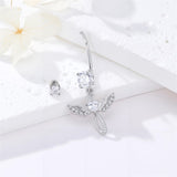 Sterling Silver Cubic Zircon Angel Wings Mermaid Tail Palm Tree Pet Paw Print Belly Button Ring