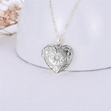 10K 14K 18K Gold Heart Personalized Photo Sunflower Pendant Necklace