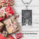 Sterling Silver Lovers Hierophant Magician Three of Swords Wheel of Fortune SkeletonTarot Card Pendant Necklace