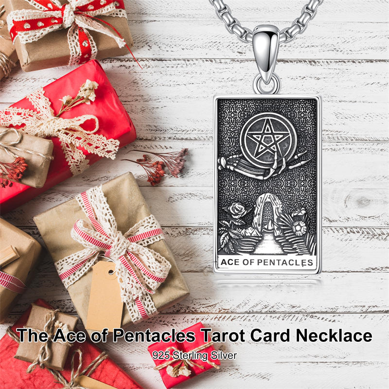 Sterling Silver Lovers Hierophant Magician Three of Swords Wheel of Fortune SkeletonTarot Card Pendant Necklace