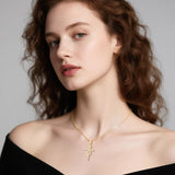 14K Gold Plated Cross Infinity  Pendant Necklace  for Women