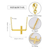 14K Gold Plated Cross Pendant Necklace for Women