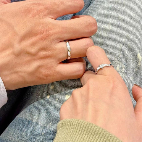 Copper Cubic Zirconia Wing Adjustable Couple Rings