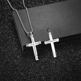 Philippians 4:13 Cross Necklace for Men Strength Bible Verse I CAN DO ALL THINGS Pendant Stainless Steel Chain Meaningful Jewelry Gift for Boy