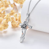 Sterling Silver Cross Bee Hummingbird Butterfly Dove Red Cardinal Pendant Necklace for Her