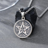 Sterling Silver Triple Moon Goddess Tetragrammaton Lilith Hecate  Pagan Wiccan Amulet Pendant Necklace
