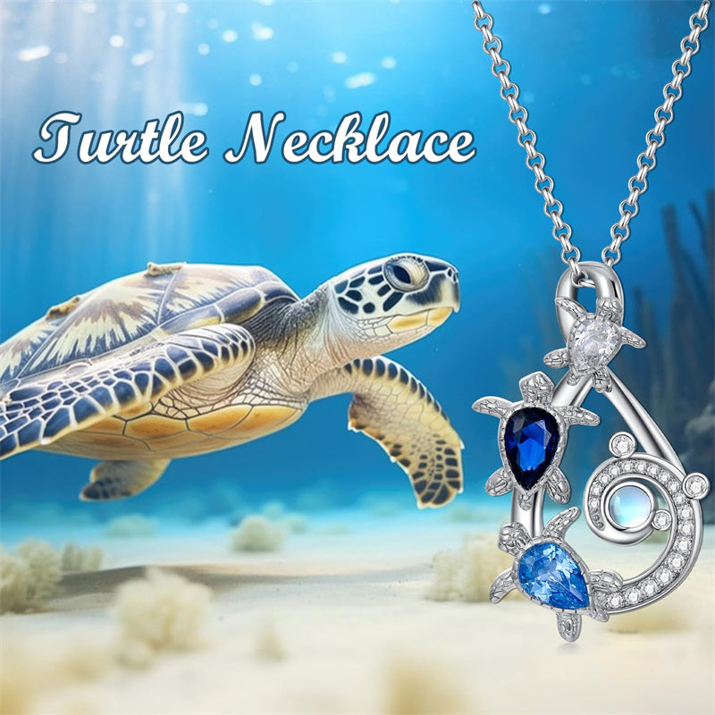 Turtle Infinity Sterling Silver Infinity Turtle Pendant Necklace– romanticwork
