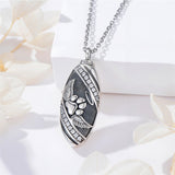 Sterling Silver Oval Paw Prints Dog FootPrints  Heart Rabbit Urn Necklace for Ashes Keepsake Jewelry for Women