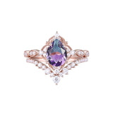 Sterling Silver 10K 14K 18K Gold Pear Shaped Gemstone Engagement Ring