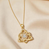 14K Gold Plated Celtic Knot Pendant Necklace Irish Jewelry Gift for Her