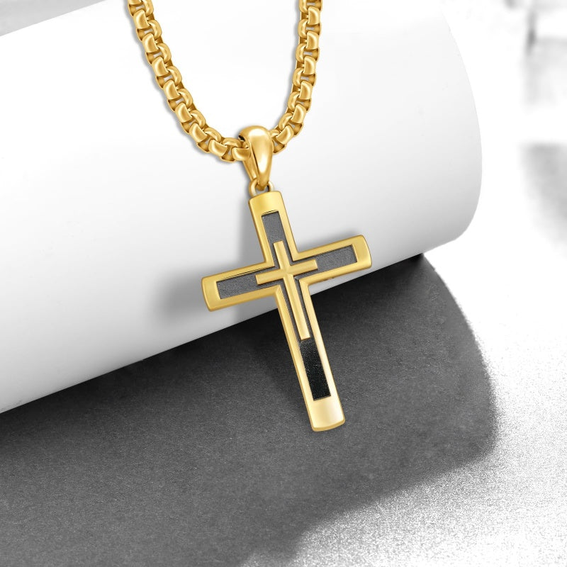 14K Gold Plated  Cross Necklace Religious Amulets Jewelry Gifts