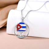 Puerto Rico Necklace 925 Sterling Silver Puerto Rico Flag Pendant Gifts for Men Women Puerto Ricans