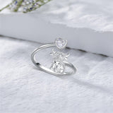10K 14K 18K Solid Gold Personalized Birthstone Highland Cow Animal Ring