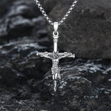 Sterling Silver Wooden Cross Pendant Necklace