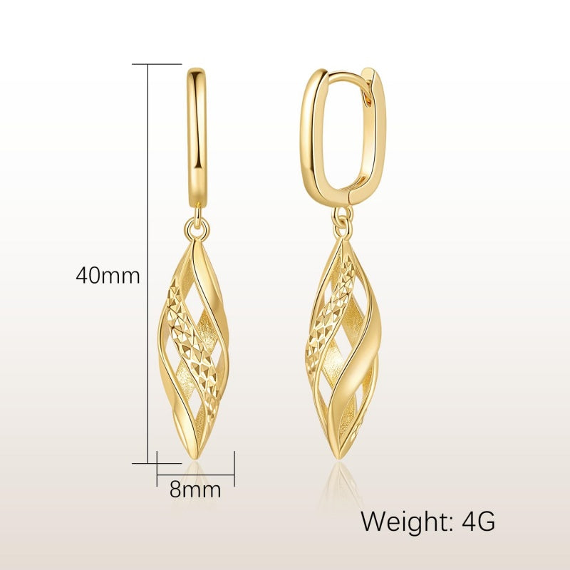 14K Gold Plated Twisted  Hoop  Earrings for Women