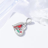 Sterling Silver Red Cardinal Bird Charm Beads