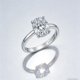 Sterling Silver 10K 14K 18K Gold Personalized Engraved Moissanite Wedding Engagement Promise Band Ring
