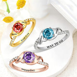 Copper Personalized Birthstone Engraved Class Ring for Women Graduation Gifts for Her