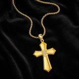 Cross Pendant Necklace  14K Gold Plated Christian Faith Jewelry