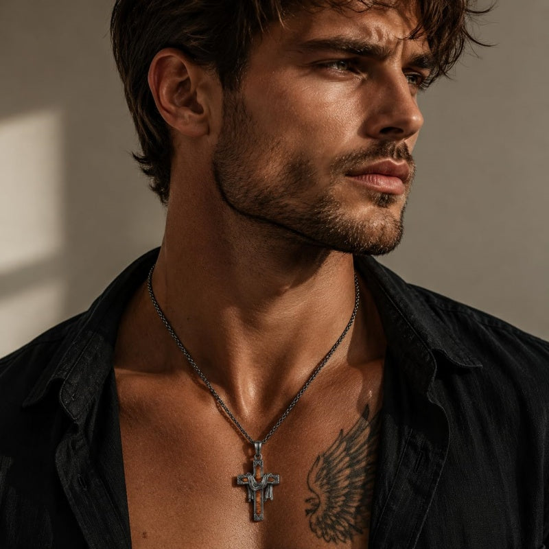 14K Gold Plated Wooden Pendant Necklace Beliefs jewelry