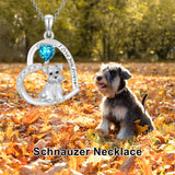 Sterling Silver 12 Month Birthstone Schnauzer Chihuahua Pitbull Pug Pendant Necklace for Women
