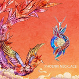 Sterling Silver Crystal Phoenix Pendant Necklace